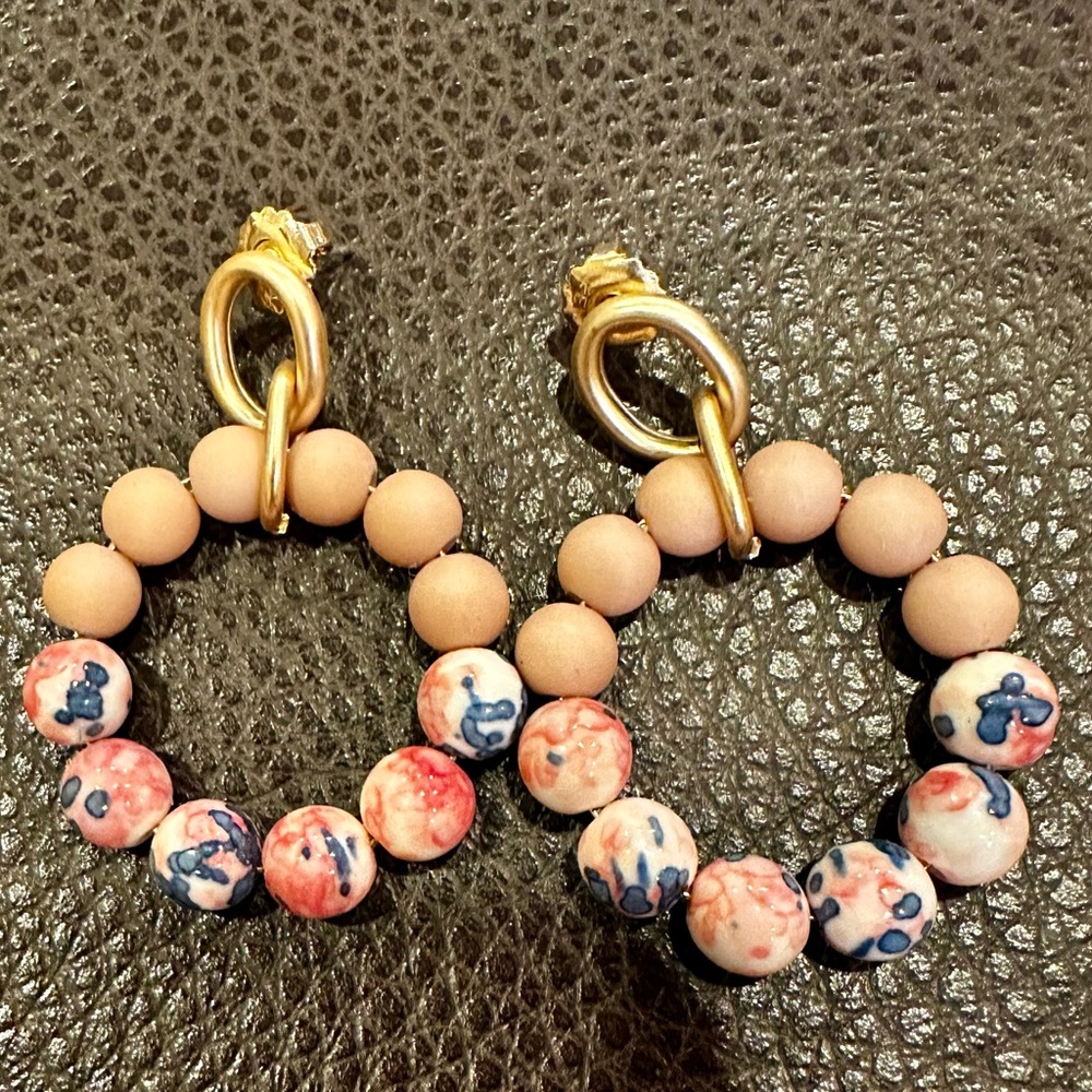 Artisan Gold and Multicolor Beaded Earrings and Bracelets